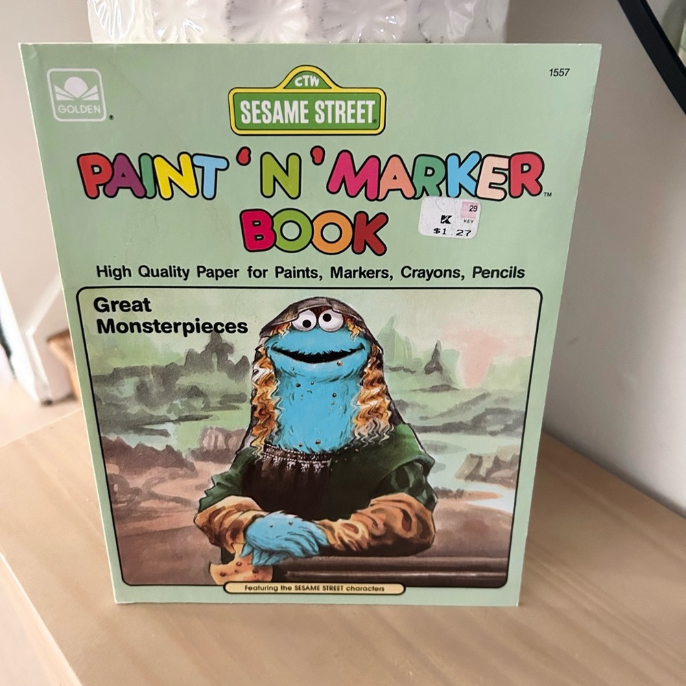 Vintage 1989 Sesame Street Great Monsterpieces Paint Marker Book